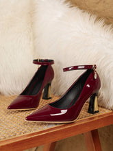New Women's Fashion Pointed Toe High Heel Pumps, Burgundy Minimalist
